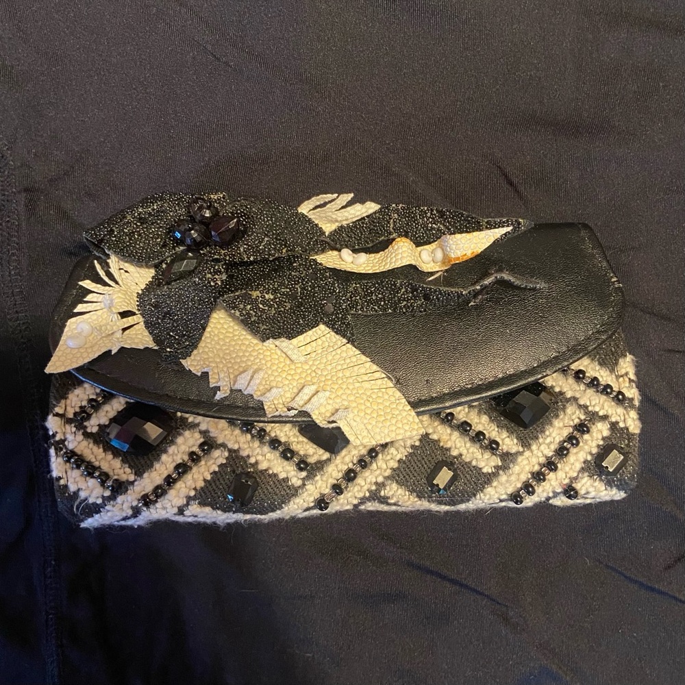 Mary Frances Beaded Bag (B&W)